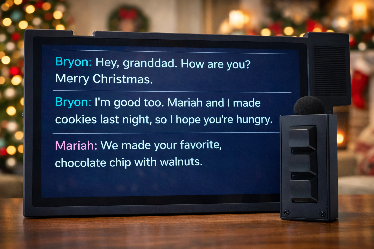 CaptionPad device in use